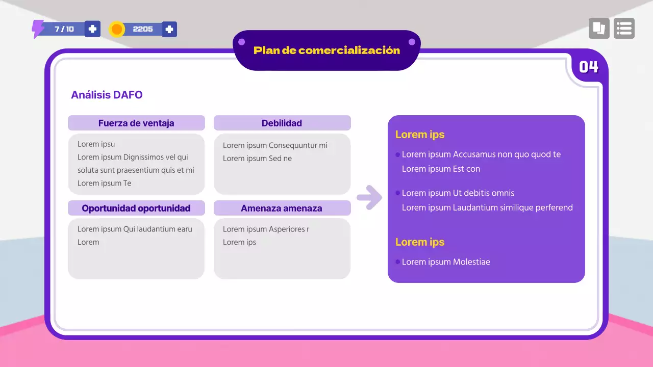 Propuesta de concepto de juego escolar en morado