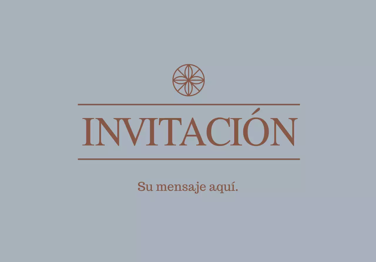 Invitación sencilla postal sobre con texto y logotipo floral línea ilustración