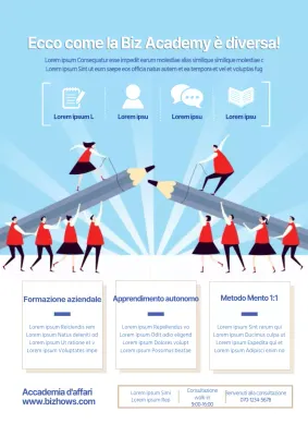 Promuovete la vostra scuola con un'illustrazione di studenti in blu