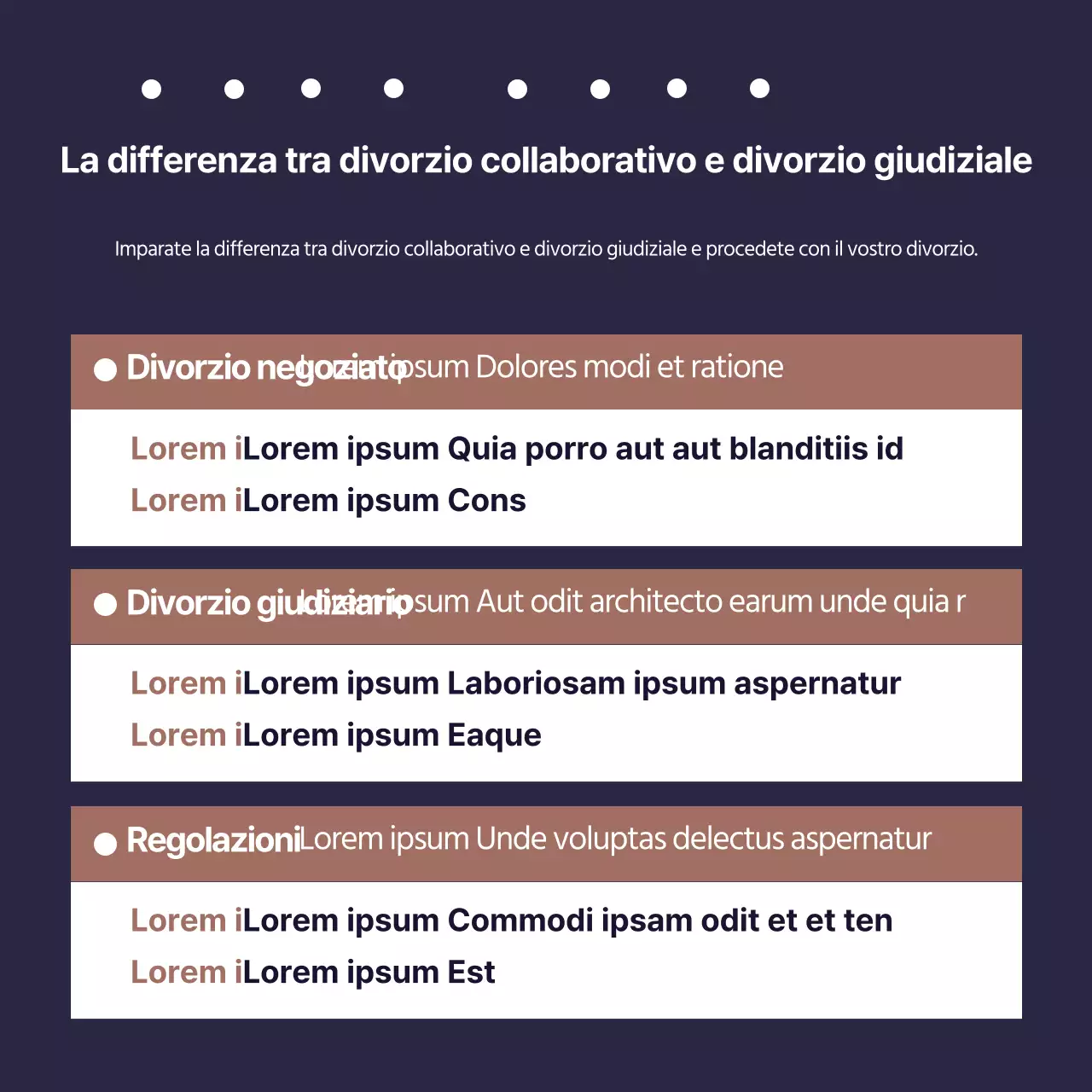 Consulenza legale semplice in blu navy e in marrone e oro