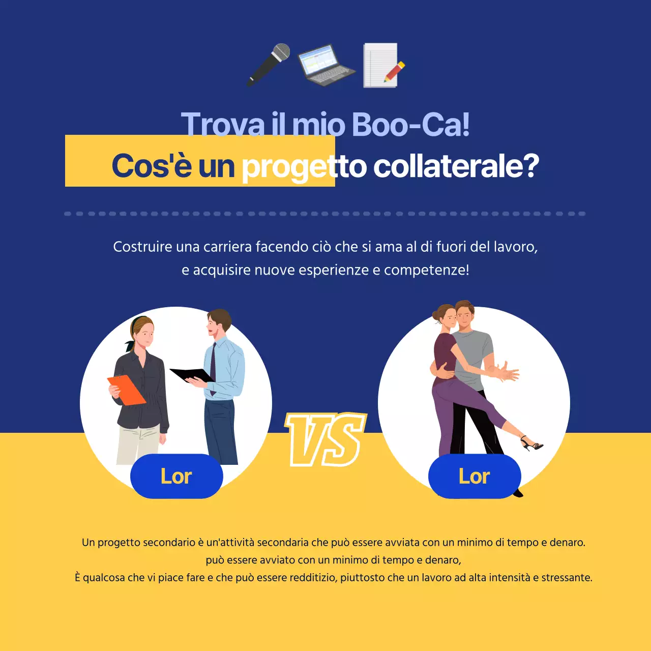 illustrazione blu concetto di lavoratore d'ufficio progetto laterale cardnews