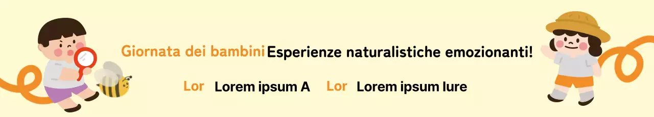 Attività per la Giornata dei bambini con illustrazione di un bambino su sfondo giallo