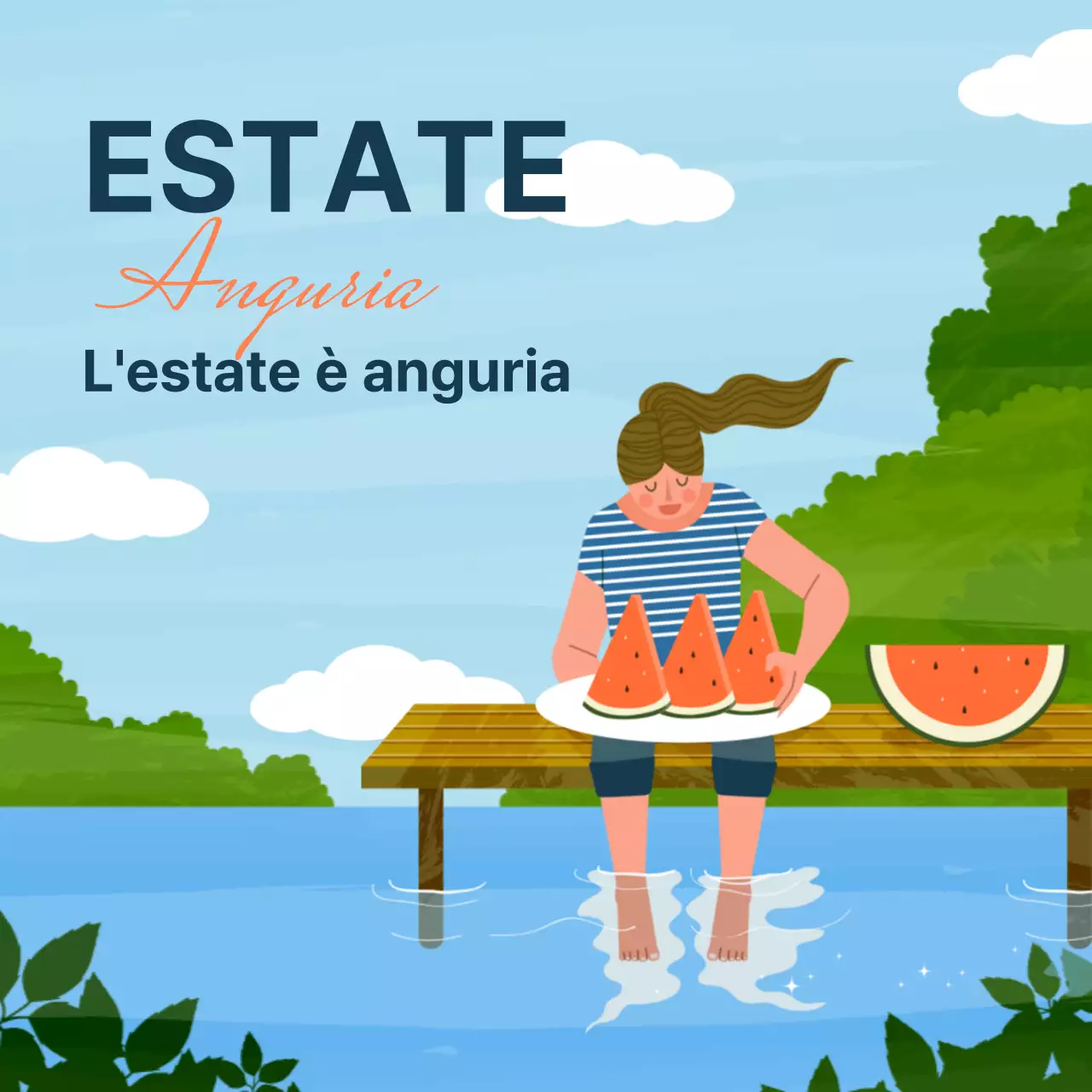 Promuovere l'anguria con un blu chiaro, fresco d'estate