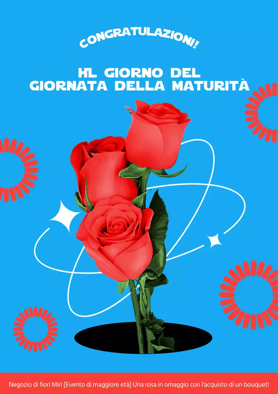 Promuovere le rose di San Valentino nei colori azzurro e rosso