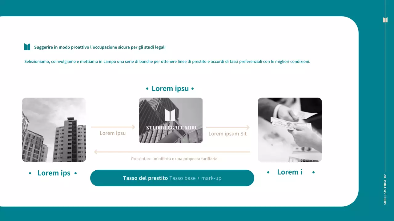 Proposta di studio legale professionale con un semplice tema turchese