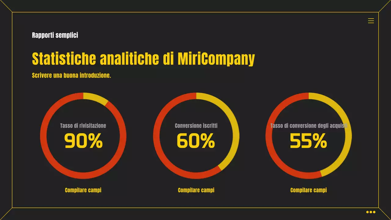 Semplice infografica nera e gialla per il business scorecard