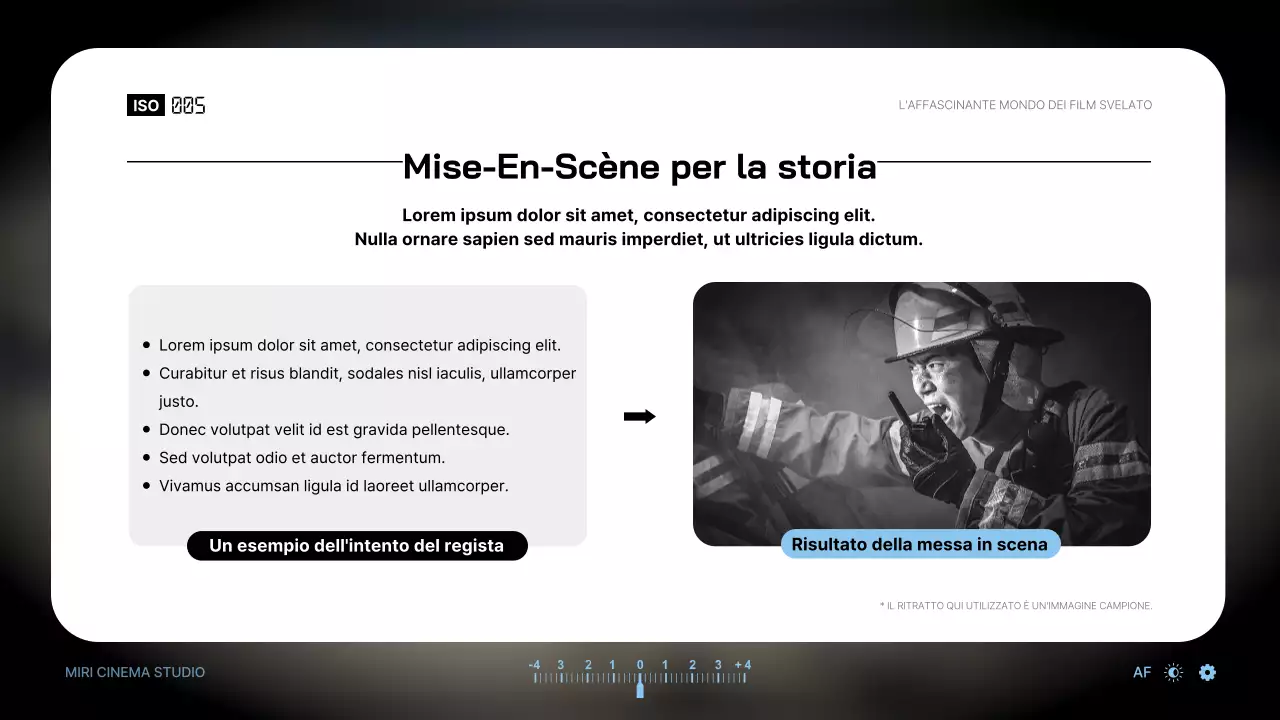 Introduzione ai termini cinematografici utilizzando il tema del mirino