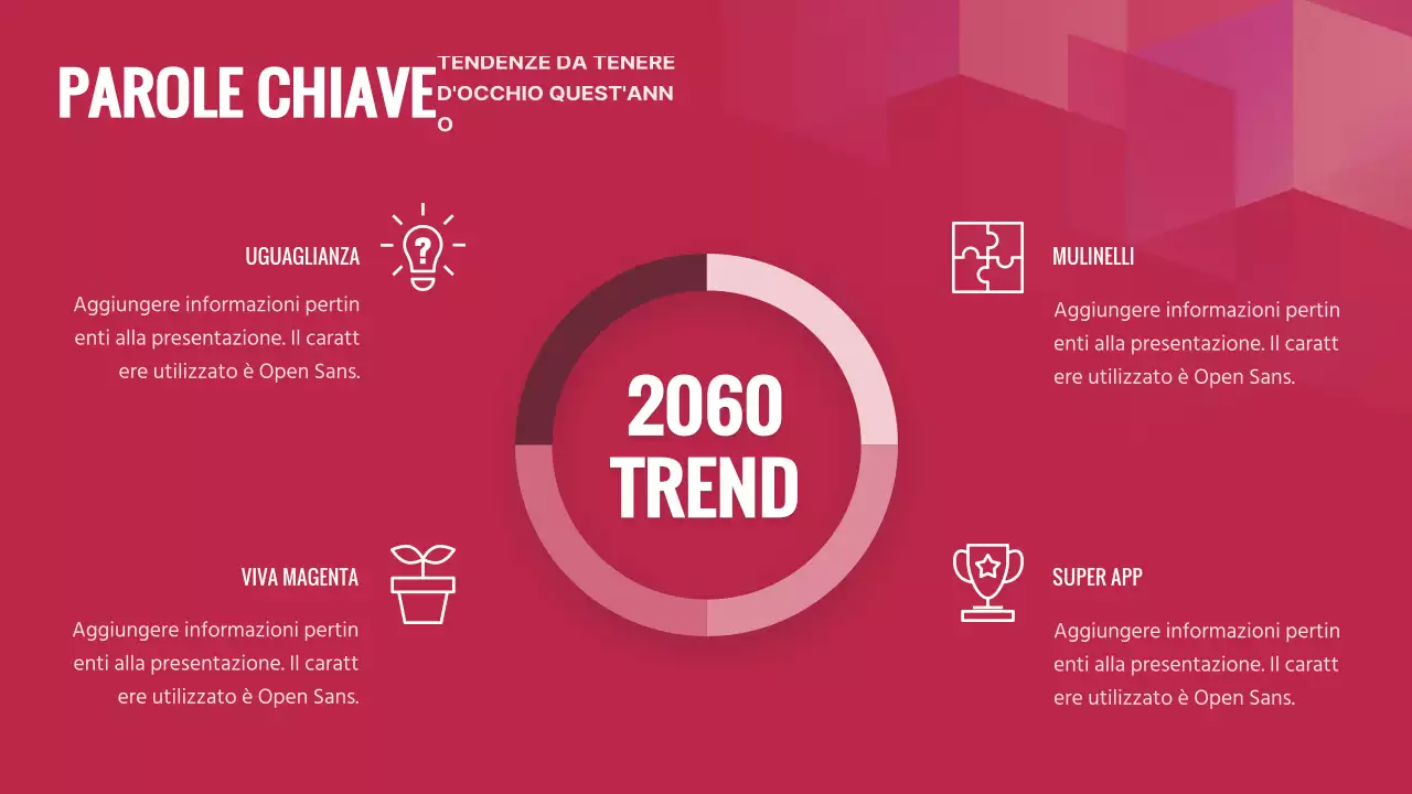 Semplice piano di tendenza dei colori magenta e rosa per quest'anno