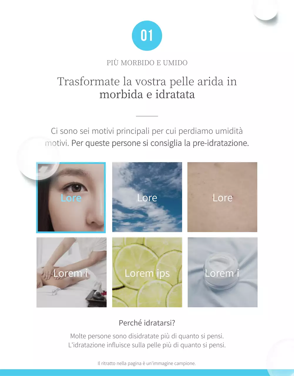 Promuovere la dermatologia moderna in azzurro e bianco