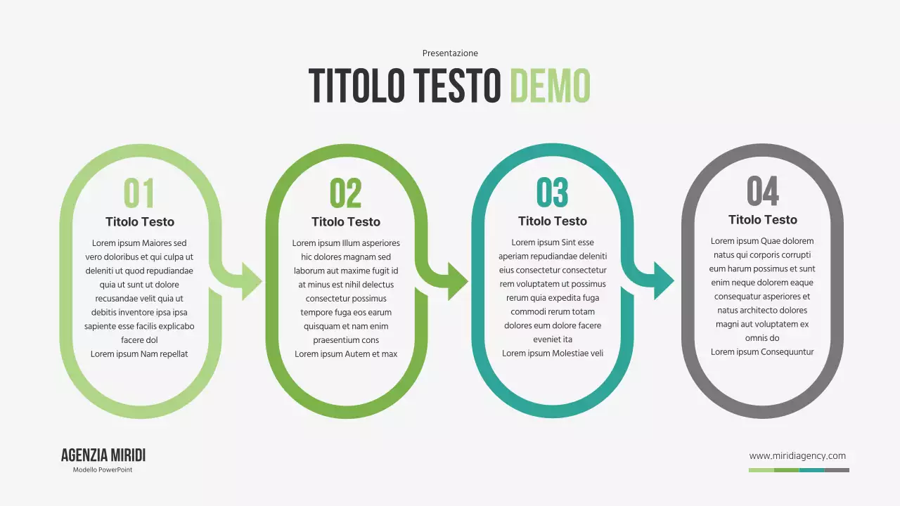 Una semplice linea temporale concettuale in verde