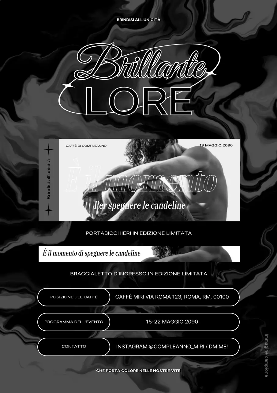 Guida ai caffè di compleanno in bianco e nero