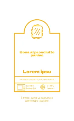 Etichetta illustrata gialla per panini