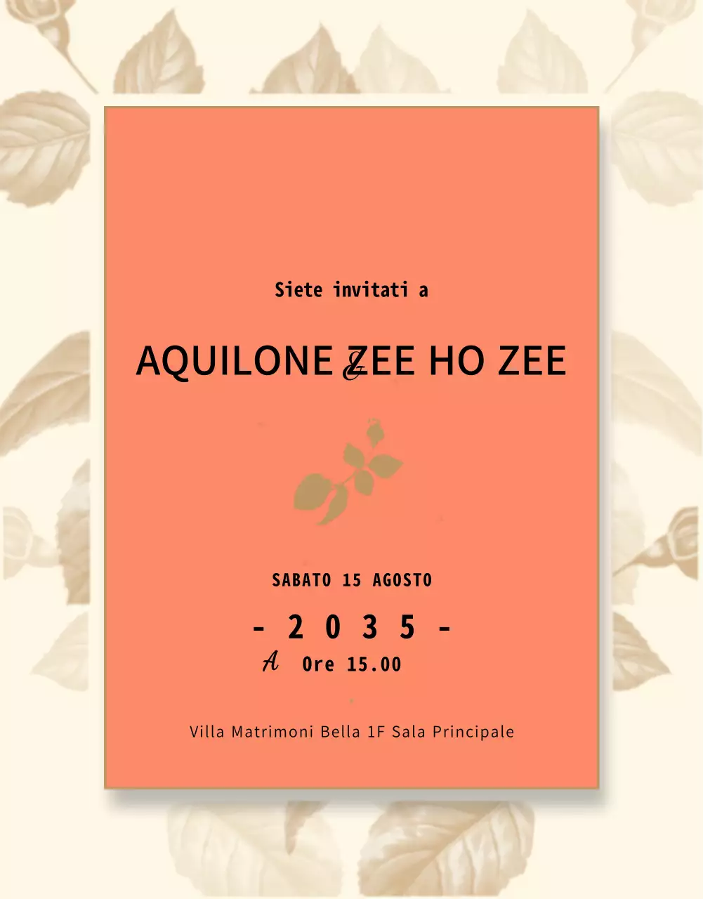 Dettagli della partecipazione di nozze