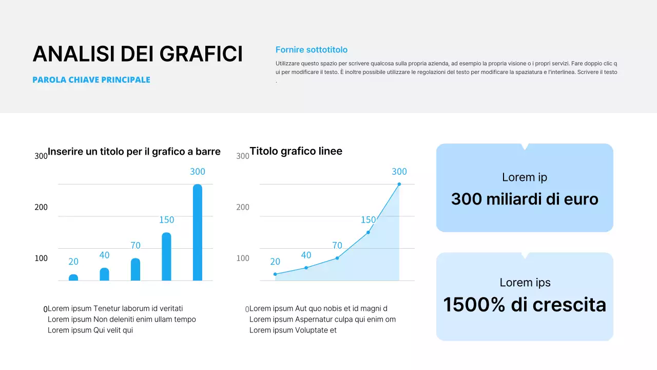 Semplice attività commerciale in bianco e azzurro