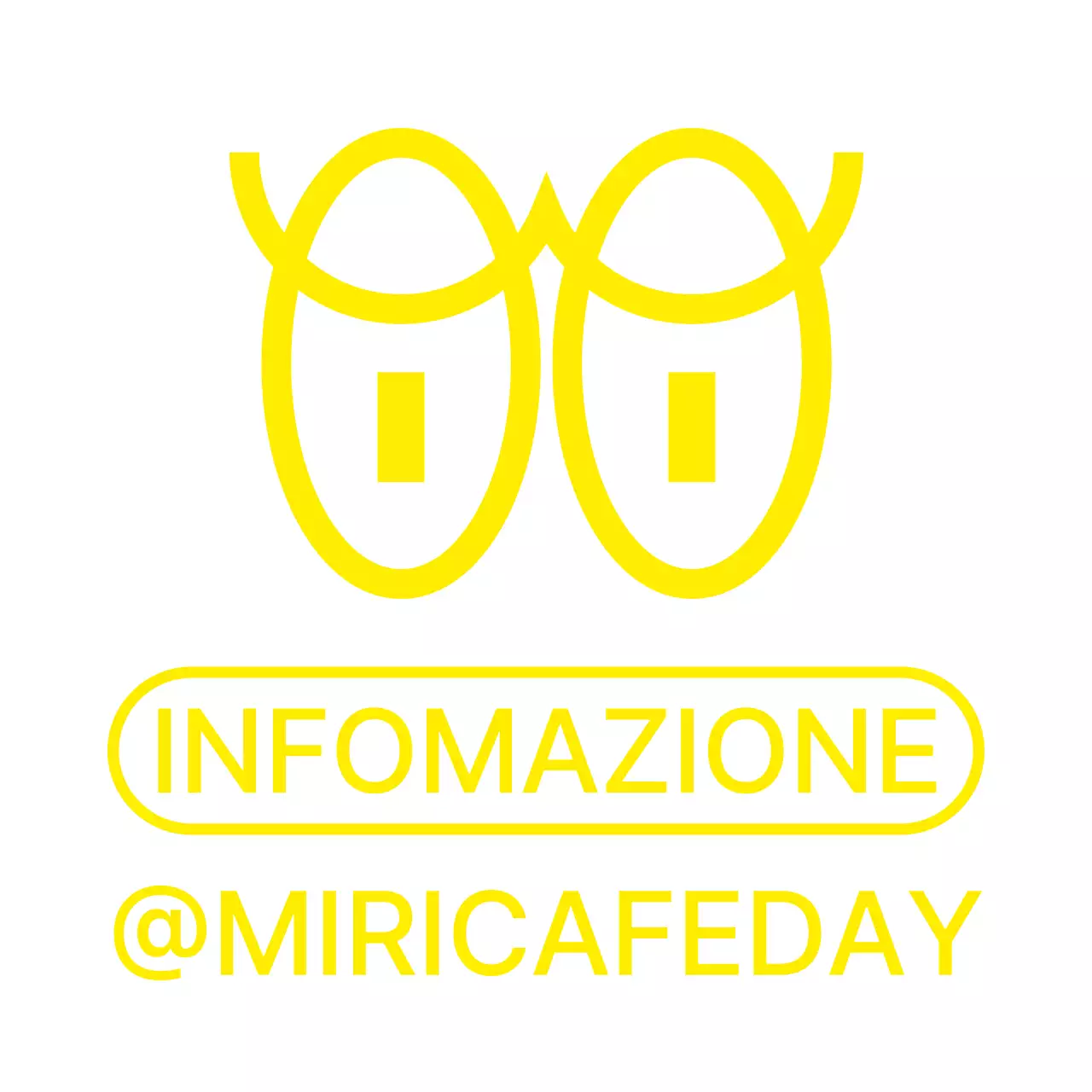 Carino e pulito rimbalzare illustrazione occhio in giallo con combinazione di testo Style Cafe