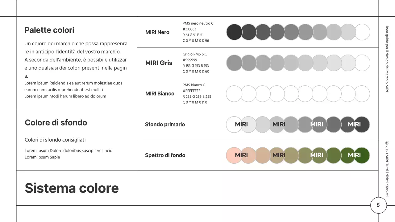 Linee guida di brand design per un modulo minimalista con linee bianche e nere