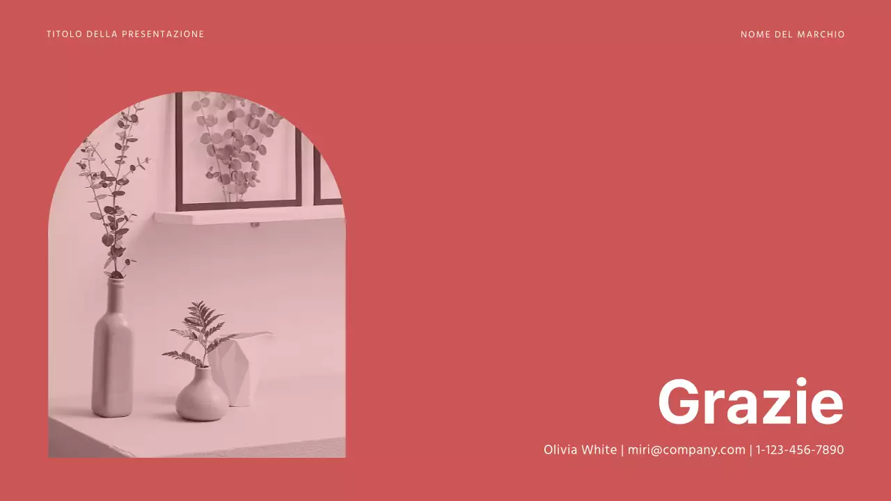 Presentare diversi layout in tonalità rosse e tranquillizzanti