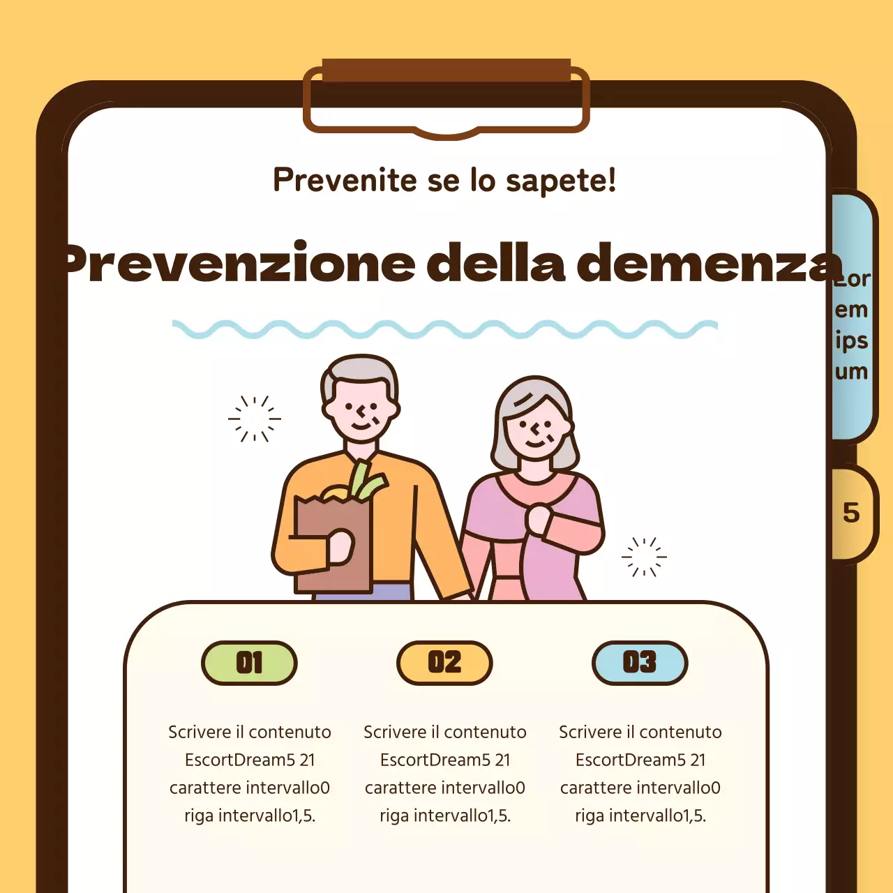 Informazioni sulla salute degli anziani affetti dalla malattia di Alzheimer in giallo chartreuse blu chiaro