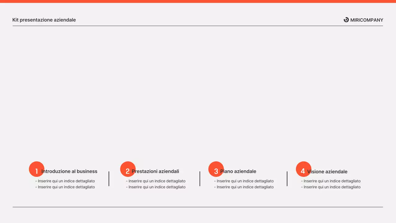 Presentazioni di relazioni aziendali in arancione e grigio