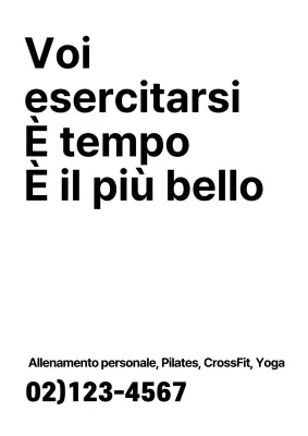 Una semplice promozione in bianco e nero della palestra