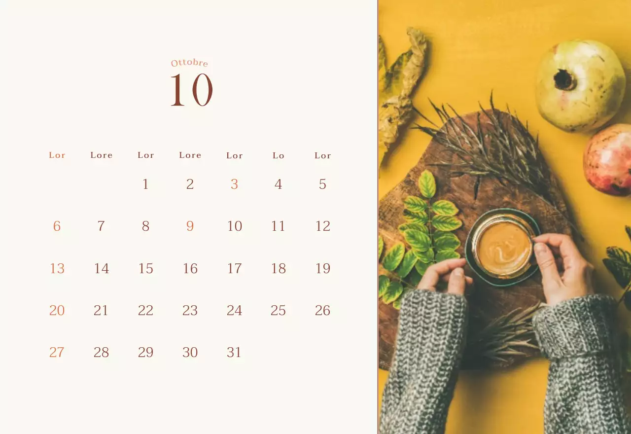 Layout fotografico di un caffè emozionale in beige e marrone