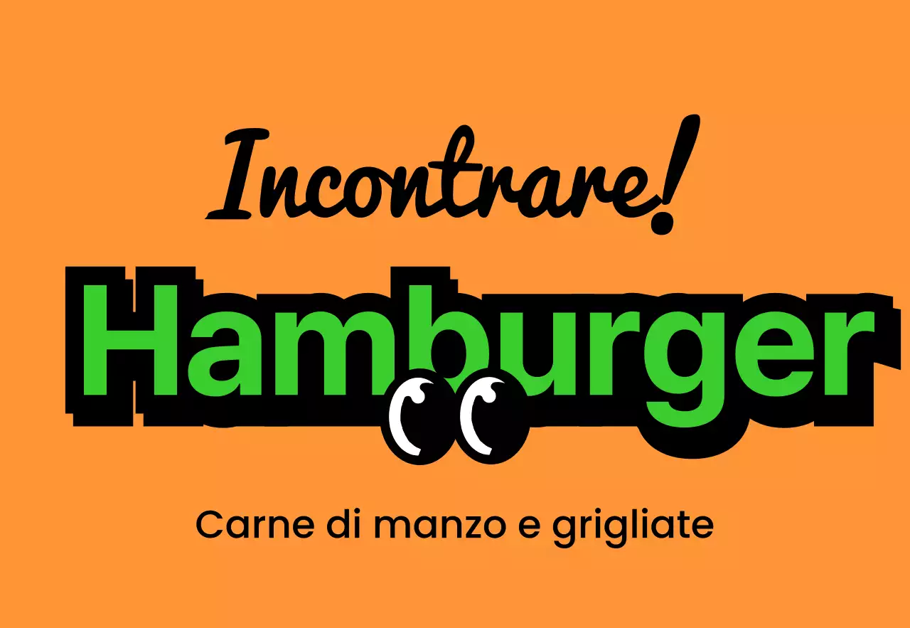 Un'insegna unica all'interno del punto vendita con il testo colorato e multicolore Meal Burger e i simpatici personaggi dell'hamburger