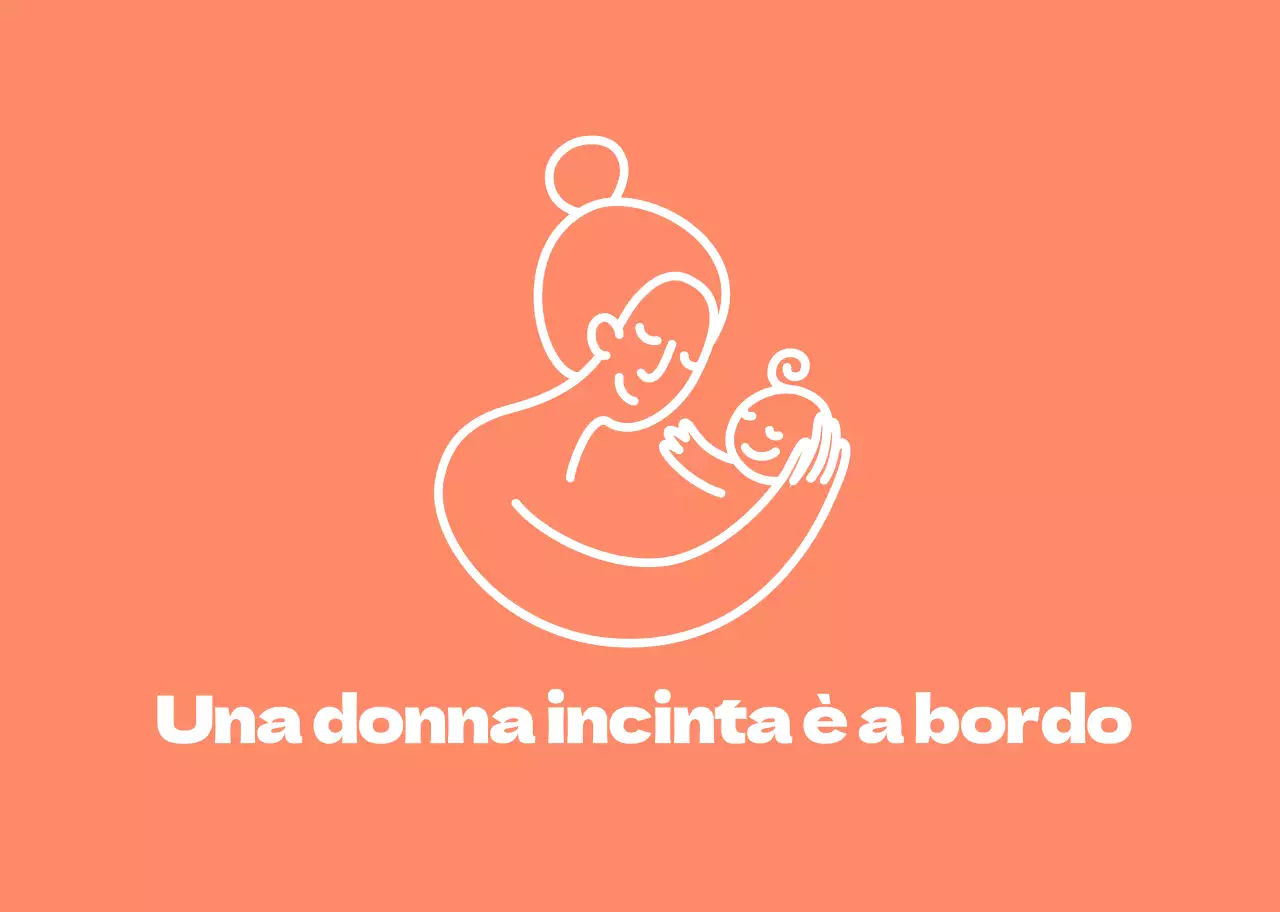 arancione semplice linea icona guida auto incinta