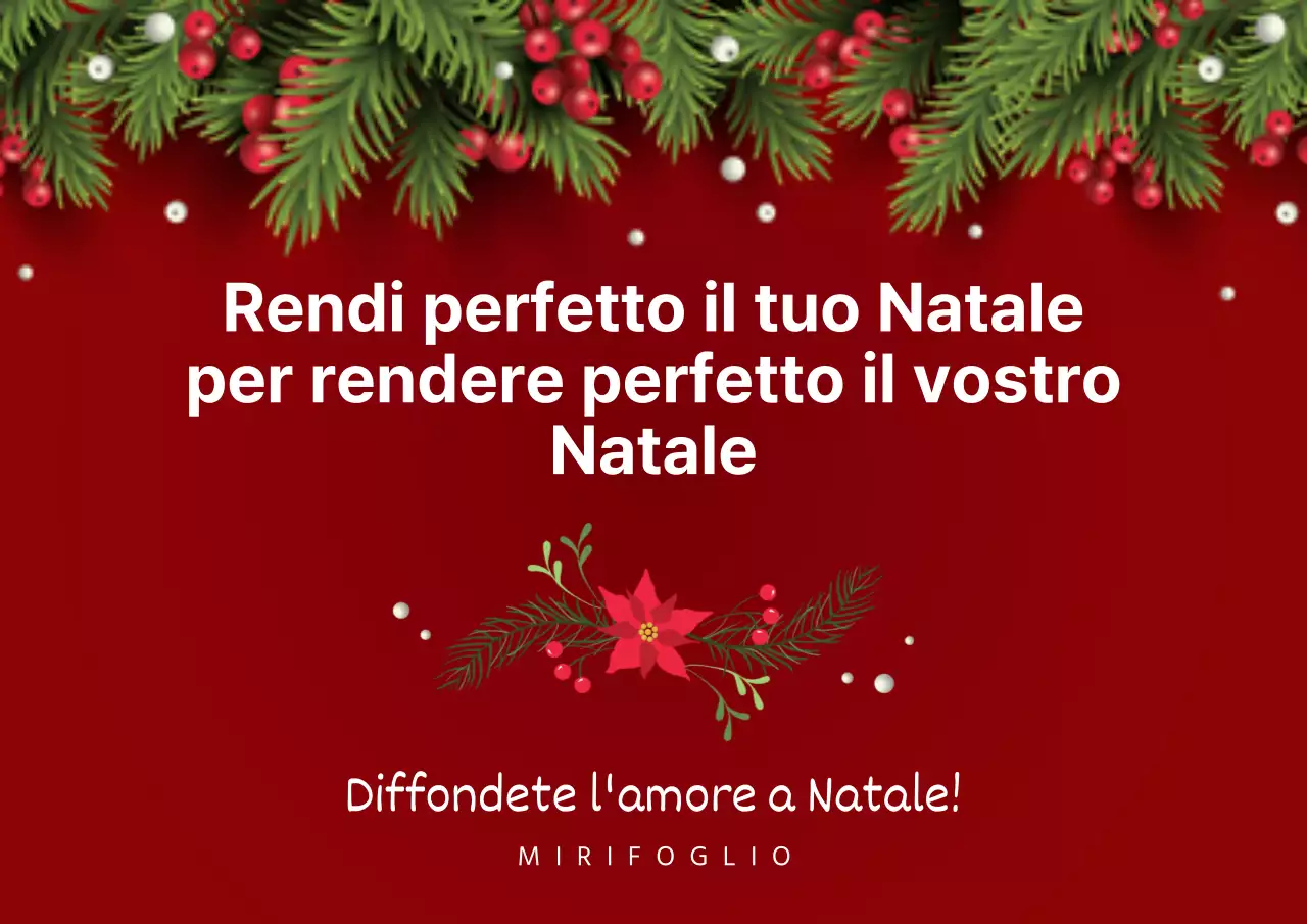 Ghirlanda rossa Fiorista Paesaggio natalizio Poster