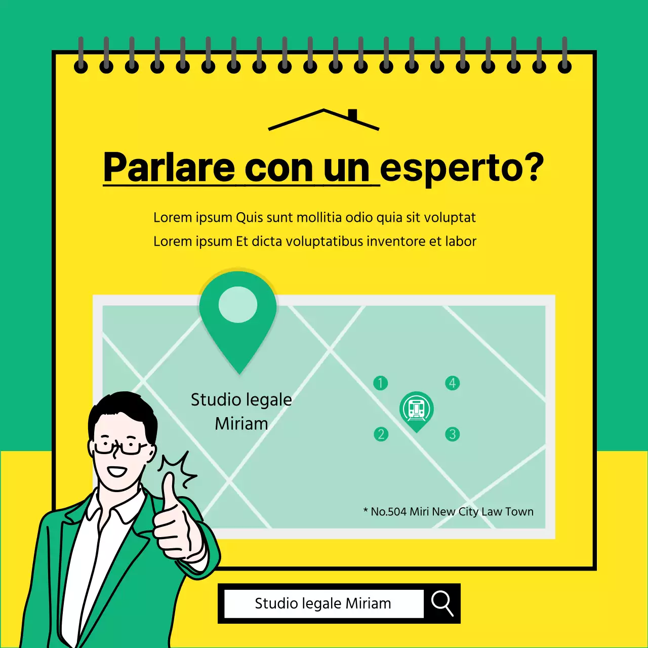 Carta di consulenza legale gialla e verdeNews