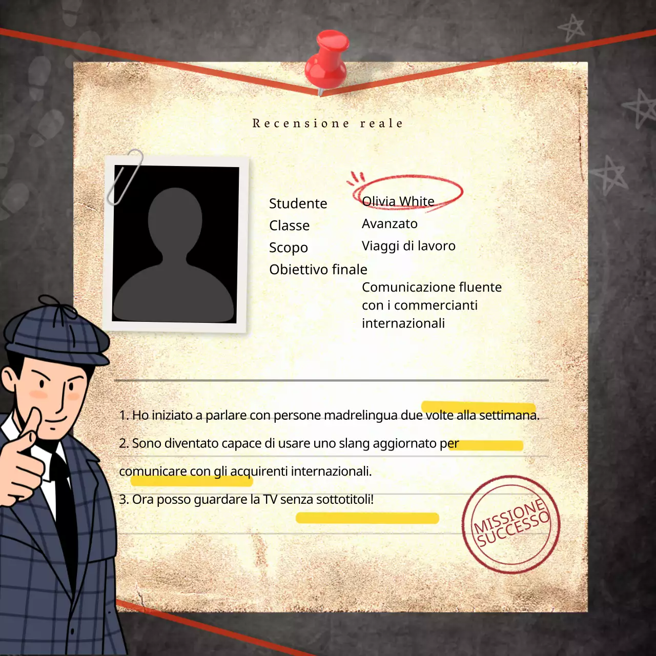 Modello di evento scolastico in lingua inglese come un diario di evento scuro