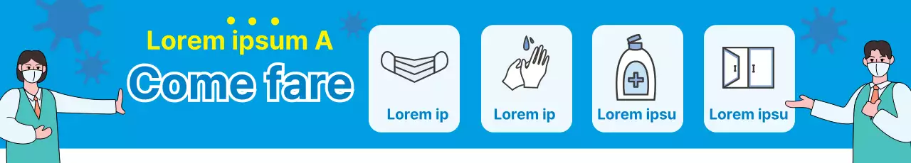Illustrazione giallo cielo della prevenzione della corona