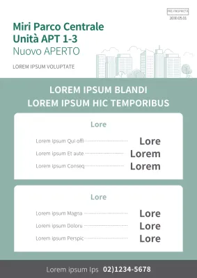 Documenti dell'annuncio di vendita di un appartamento immobiliare color menta