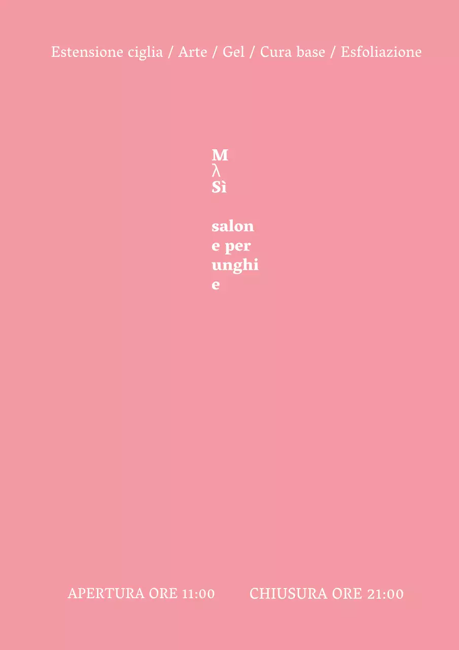 Promozione emozionale e semplice di un salone per unghie con testo rosa