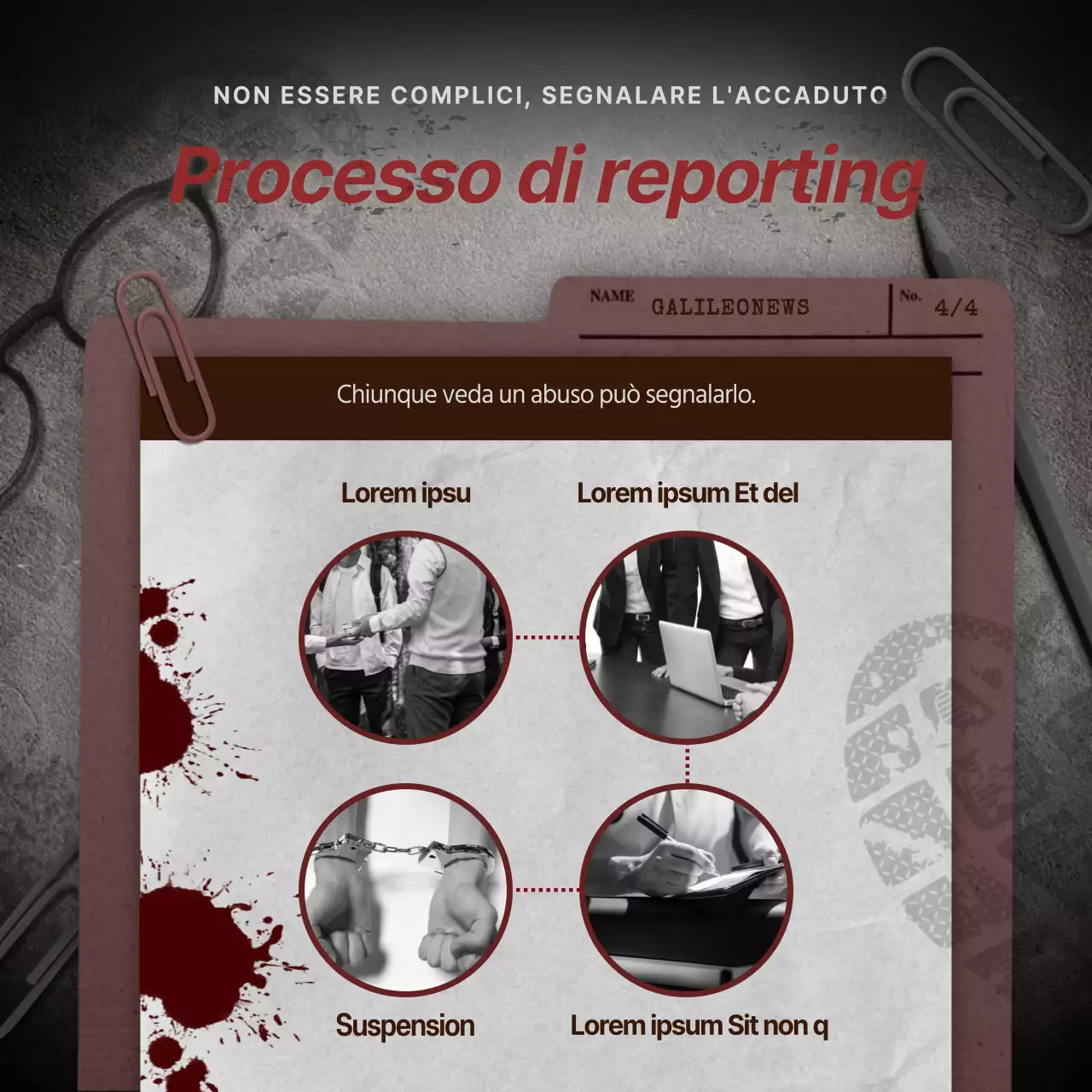 violenza scolastica in grigio e rosso