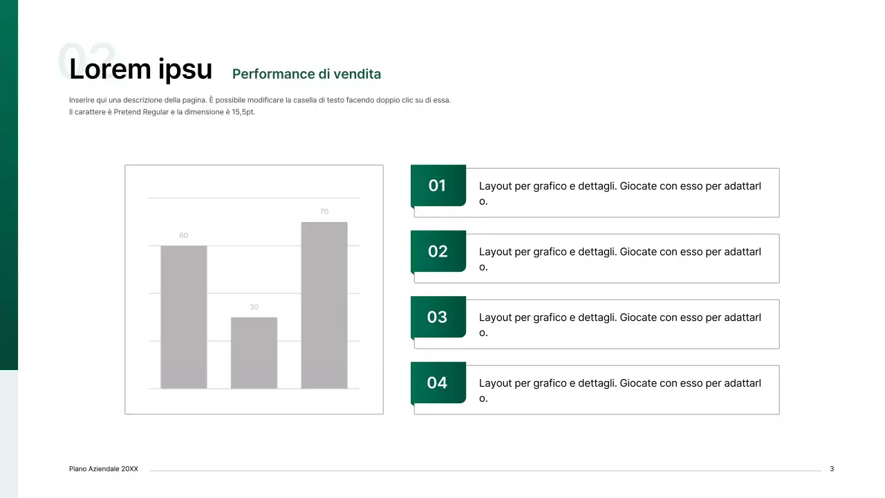 Kit per la presentazione di un business plan con un concetto di indice gradiente in verde