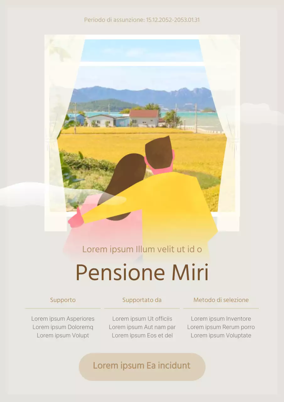 Un mese di vita di un progetto di sostegno beige e giallo