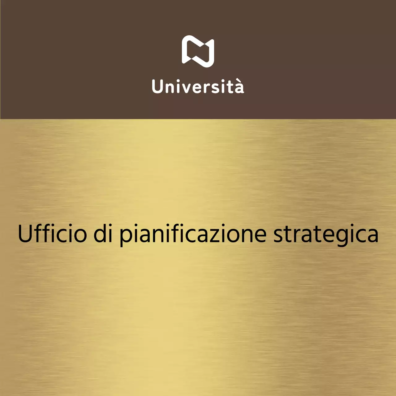 Semplice cartello segnaposto con nomi di dipartimenti aziendali in marrone e nero e forme quadrate