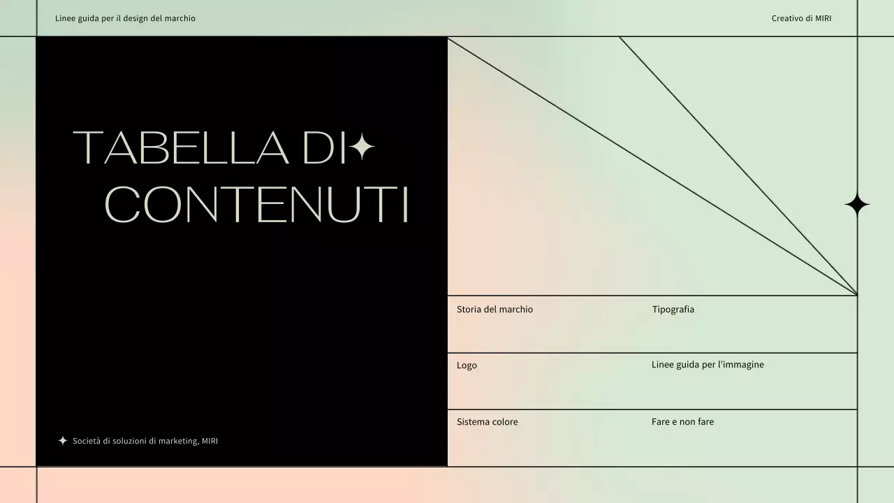 Linee guida semplici per il design del marchio con un motivo a linee nere su sfondo pastello