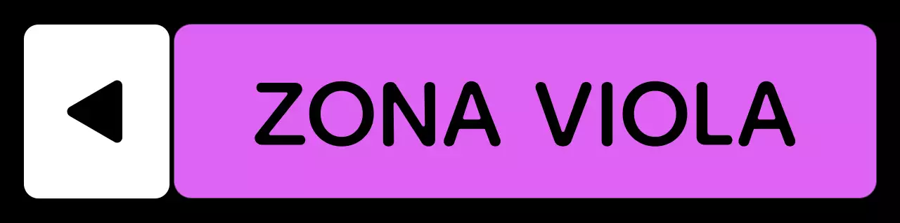 Una semplice guida di zona con testo di localizzazione verde blu viola e geometria triangolare quadrata.
