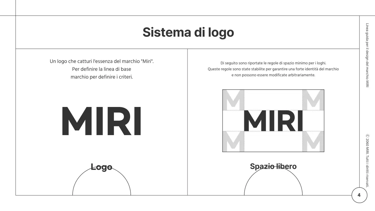 Linee guida di brand design per un modulo minimalista con linee bianche e nere