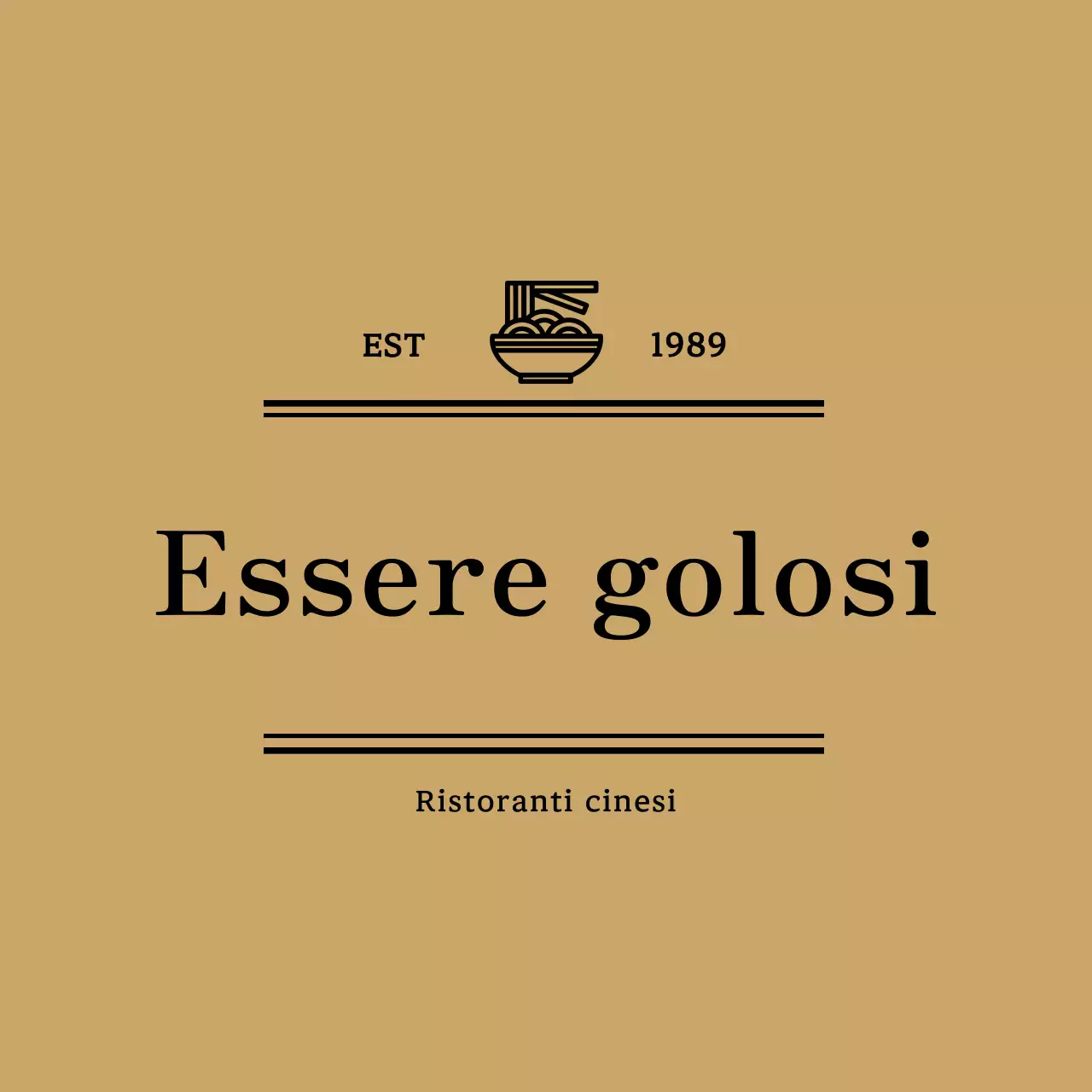 Un design semplice in bianco e nero per un ristorante cinese, che mette in evidenza il testo in caratteri cinesi del nome del ristorante.