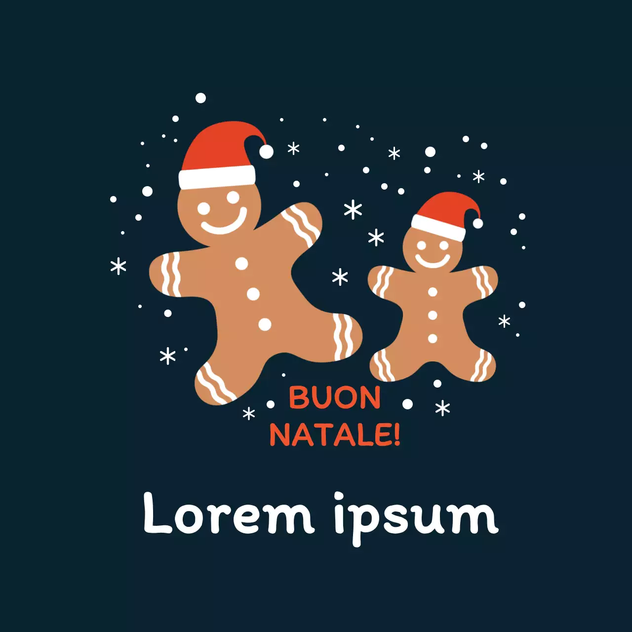 Etichetta di auguri natalizi con illustrazione beige rosso blu navy