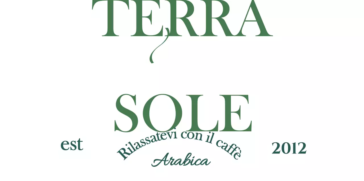 Merce da caffè con testo concettuale verde scuro e lussuoso