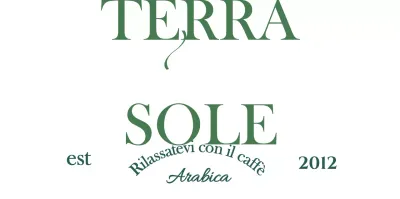 Merce da caffè con testo concettuale verde scuro e lussuoso