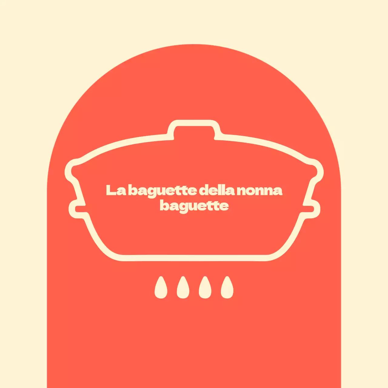 Baguette della nonna in balsa con forme arcuate rosse su sfondo avorio