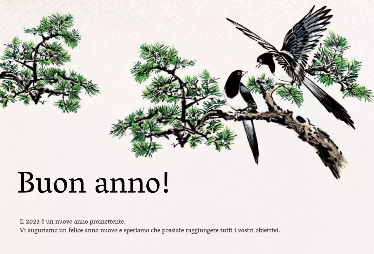 Biglietto d'auguri con concetto di pittura a inchiostro tradizionale coreana in nero e giallo