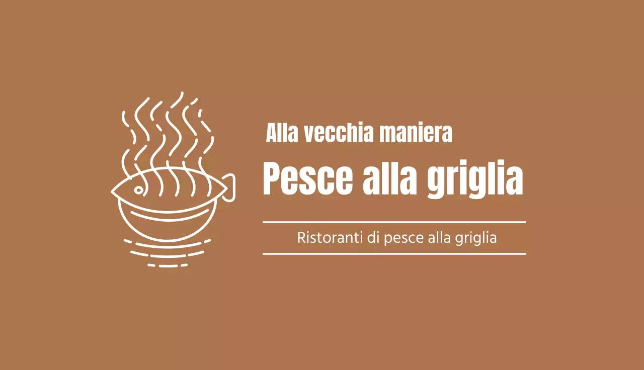 illustrazione marrone ristorante semplice pesce alla griglia