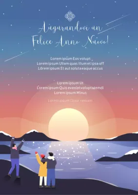 Auguri di buon anno da un cielo rosso