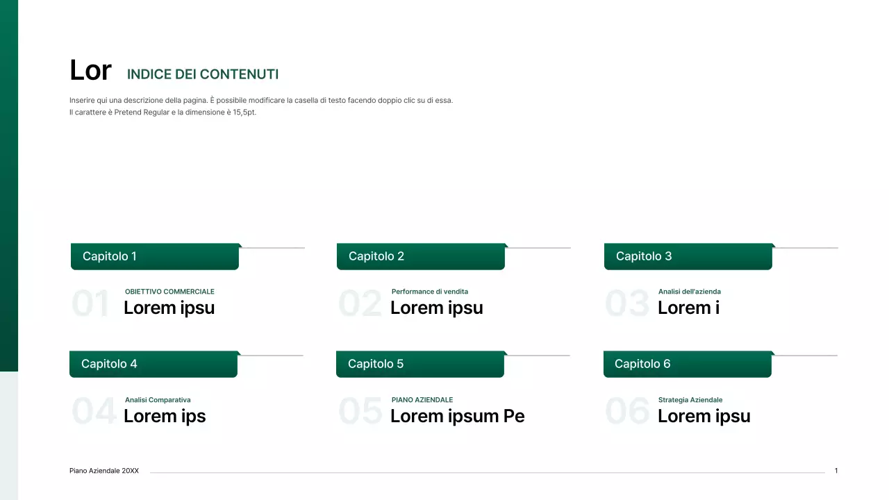 Kit per la presentazione di un business plan con un concetto di indice gradiente in verde