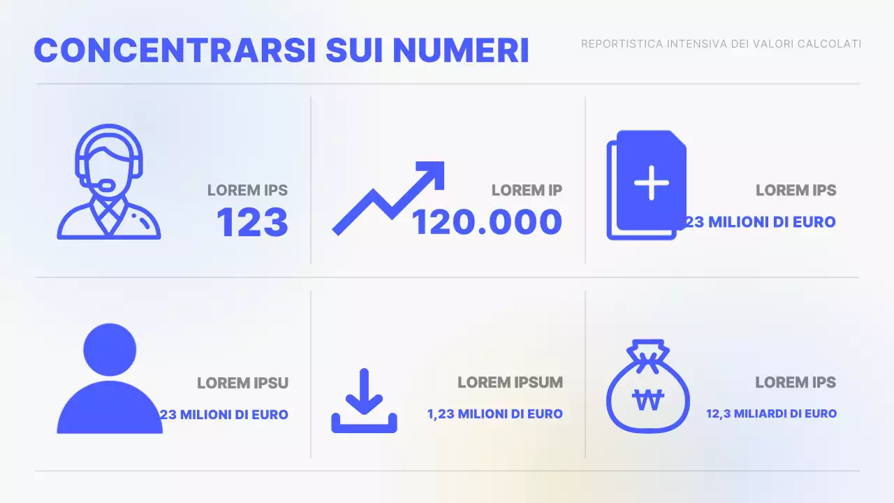 Gradiente giallo e blu Grafici e infografiche semplici Rapporto concettuale sulle prestazioni